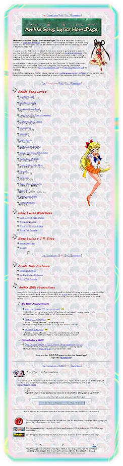 AniMe Song Lyrics HomePage